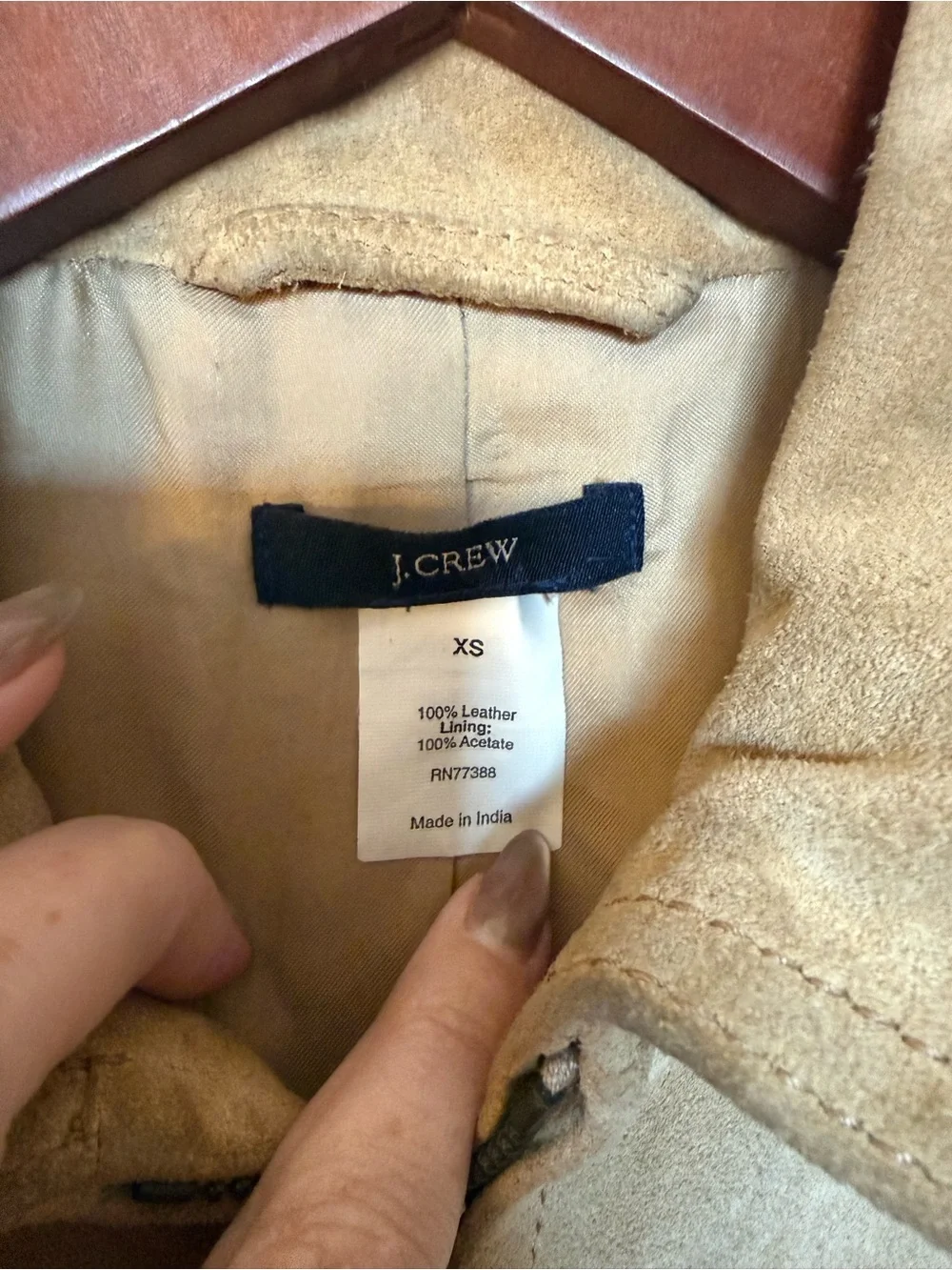 J.Crew Tan Suede Leather Zip Jacket XS Style 62065 Genuine Leather